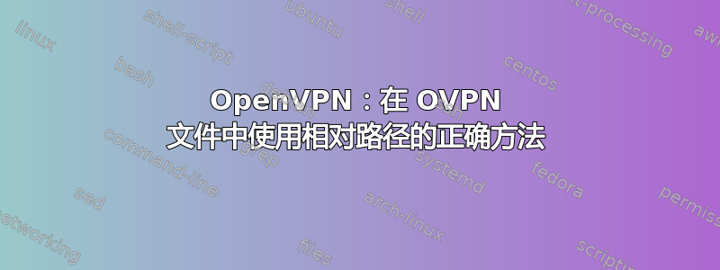 OpenVPN：在 OVPN 文件中使用相对路径的正确方法