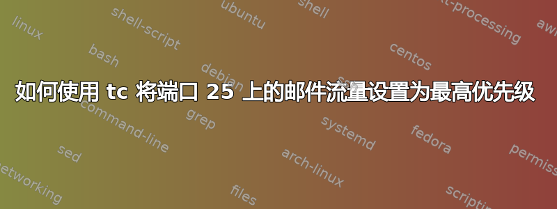 如何使用 tc 将端口 25 上的邮件流量设置为最高优先级