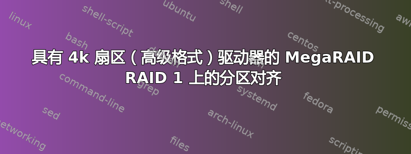 具有 4k 扇区（高级格式）驱动器的 MegaRAID RAID 1 上的分区对齐