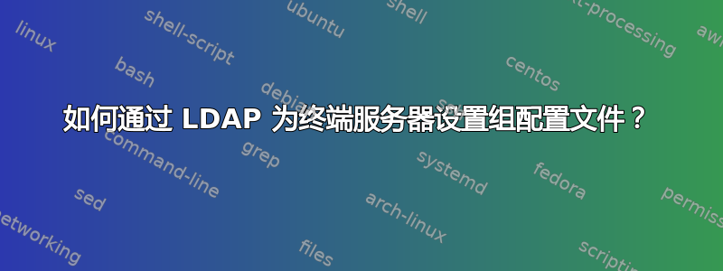 如何通过 LDAP 为终端服务器设置组配置文件？