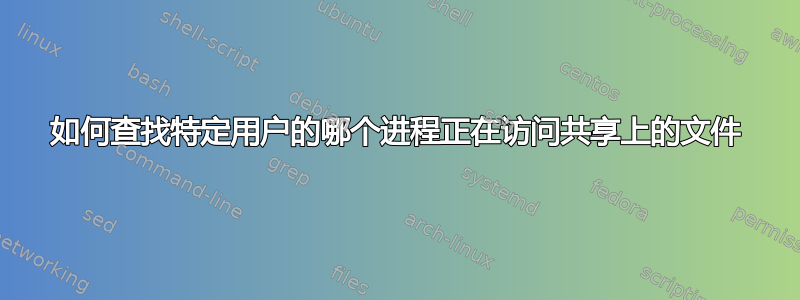 如何查找特定用户的哪个进程正在访问共享上的文件