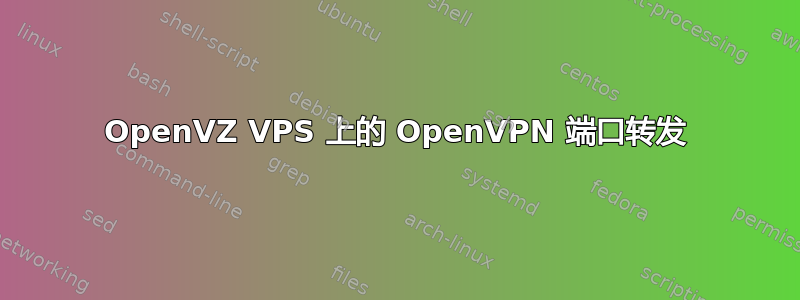 OpenVZ VPS 上的 OpenVPN 端口转发