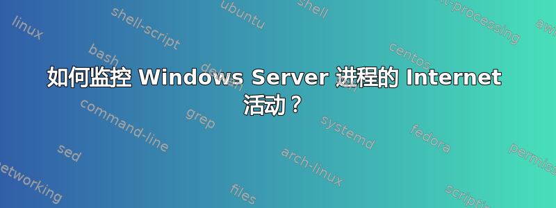 如何监控 Windows Server 进程的 Internet 活动？