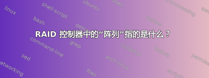 RAID 控制器中的“阵列”指的是什么？