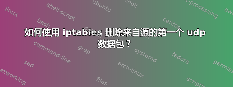 如何使用 iptables 删除来自源的第一个 udp 数据包？