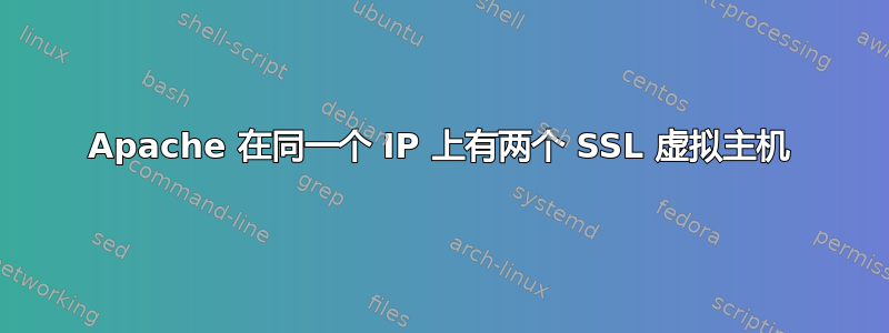 Apache 在同一个 IP 上有两个 SSL 虚拟主机