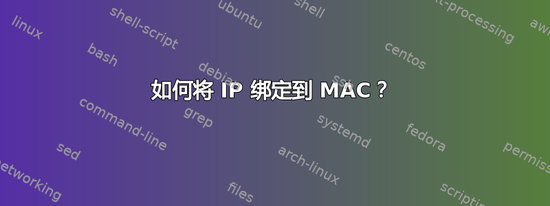 如何将 IP 绑定到 MAC？