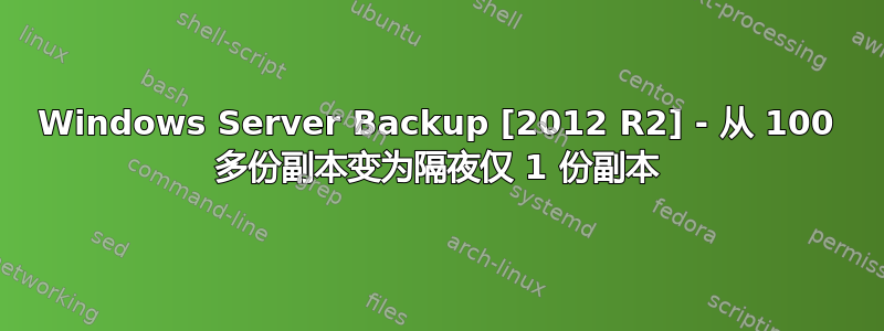 Windows Server Backup [2012 R2] - 从 100 多份副本变为隔夜仅 1 份副本