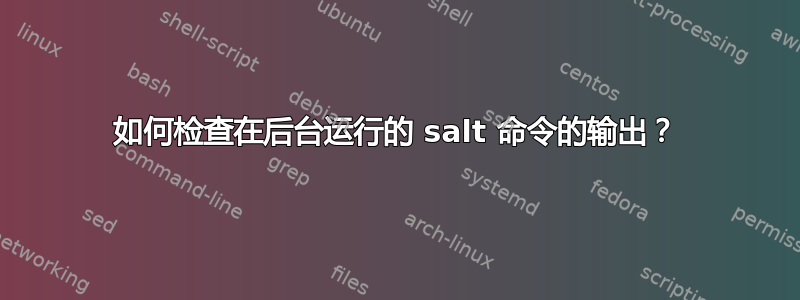 如何检查在后台运行的 salt 命令的输出？