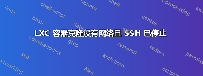 LXC 容器克隆没有网络且 SSH 已停止