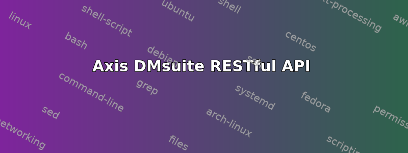 Axis DMsuite RESTful API