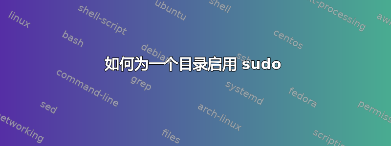 如何为一个目录启用 sudo