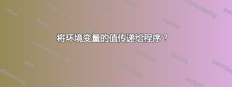 将环境变量的值传递给程序？ 