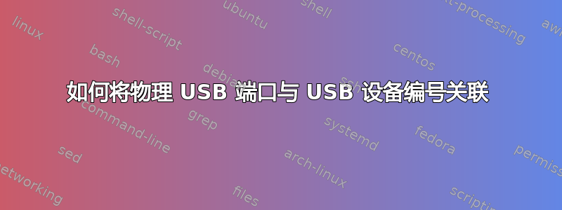 如何将物理 USB 端口与 USB 设备编号关联