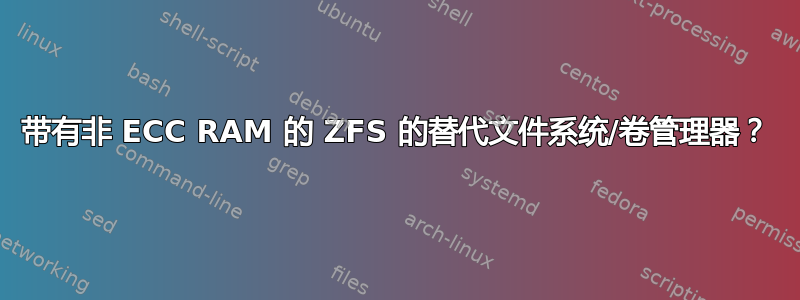 带有非 ECC RAM 的 ZFS 的替代文件系统/卷管理器？