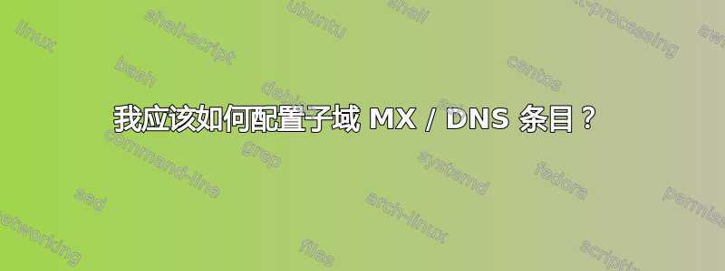 我应该如何配置子域 MX / DNS 条目？