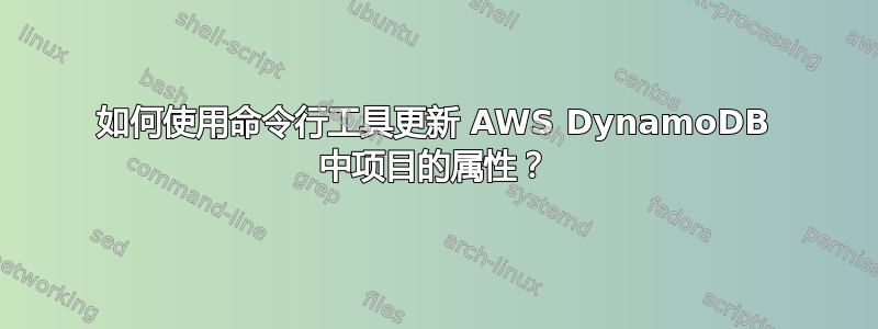 如何使用命令行工具更新 AWS DynamoDB 中项目的属性？