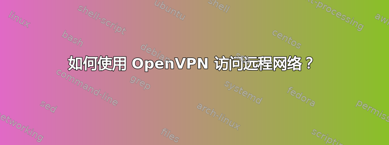 如何使用 OpenVPN 访问远程网络？