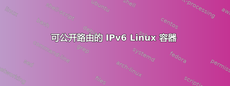 可公开路由的 IPv6 Linux 容器