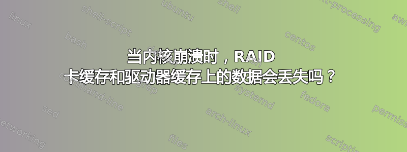 当内核崩溃时，RAID 卡缓存和驱动器缓存上的数据会丢失吗？