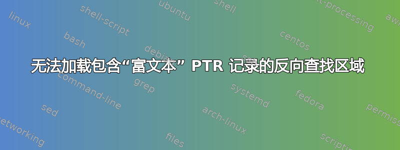 无法加载包含“富文本” PTR 记录的反向查找区域