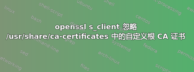 openssl s_client 忽略 /usr/share/ca-certificates 中的自定义根 CA 证书