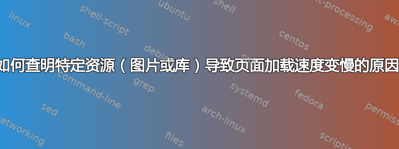 如何查明特定资源（图片或库）导致页面加载速度变慢的原因