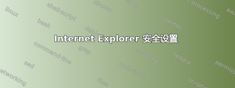 Internet Explorer 安全设置