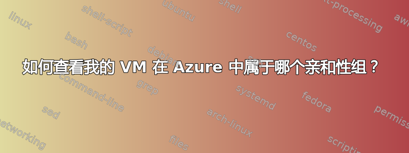 如何查看我的 VM 在 Azure 中属于哪个亲和性组？