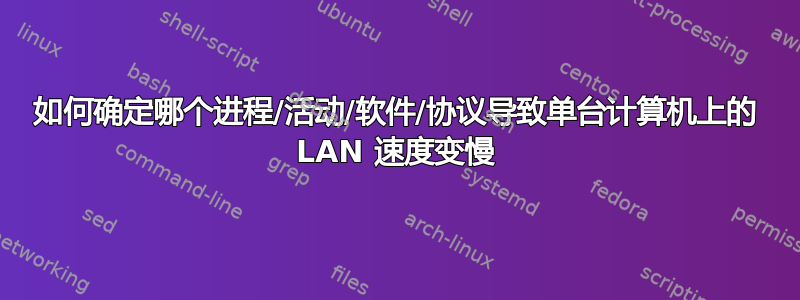 如何确定哪个进程/活动/软件/协议导致单台计算机上的 LAN 速度变慢