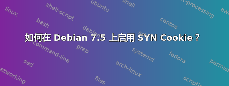 如何在 Debian 7.5 上启用 SYN Cookie？