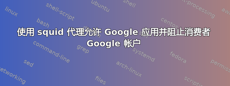 使用 squid 代理允许 Google 应用并阻止消费者 Google 帐户