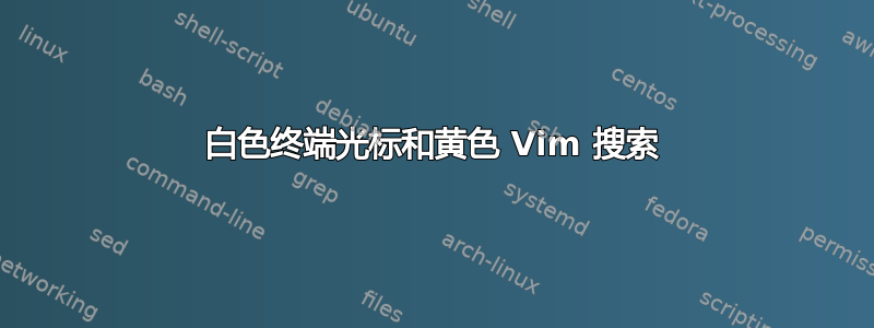 白色终端光标和黄色 Vim 搜索