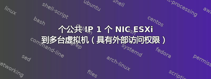 1 个公共 IP 1 个 NIC ESXi 到多台虚拟机（具有外部访问权限）