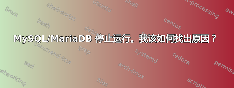 MySQL/MariaDB 停止运行。我该如何找出原因？