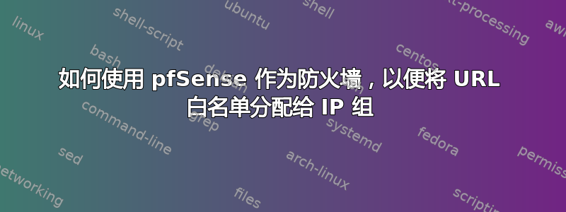 如何使用 pfSense 作为防火墙，以便将 URL 白名单分配给 IP 组