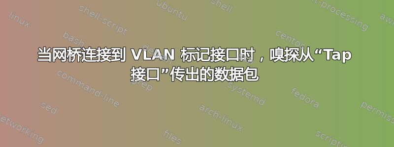 当网桥连接到 VLAN 标记接口时，嗅探从“Tap 接口”传出的数据包