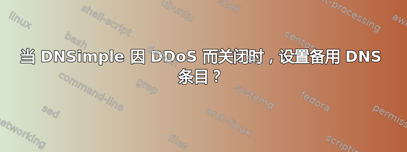 当 DNSimple 因 DDoS 而关闭时，设置备用 DNS 条目？