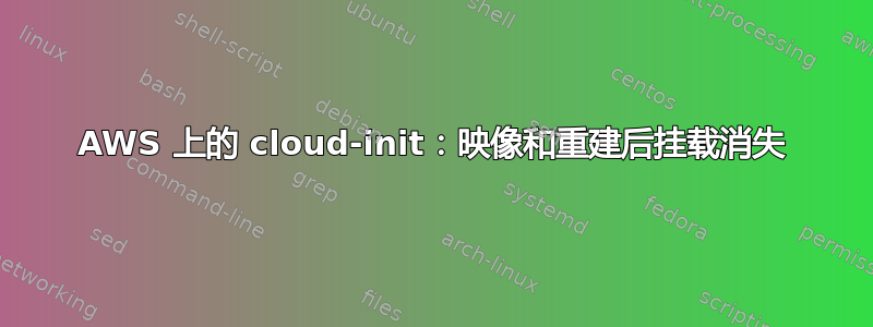 AWS 上的 cloud-init：映像和重建后挂载消失