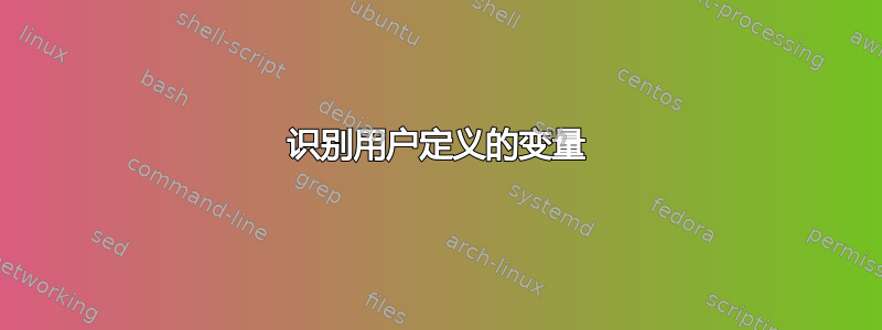 识别用户定义的变量