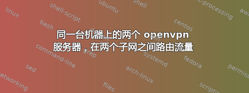 同一台机器上的两个 openvpn 服务器，在两个子网之间路由流量