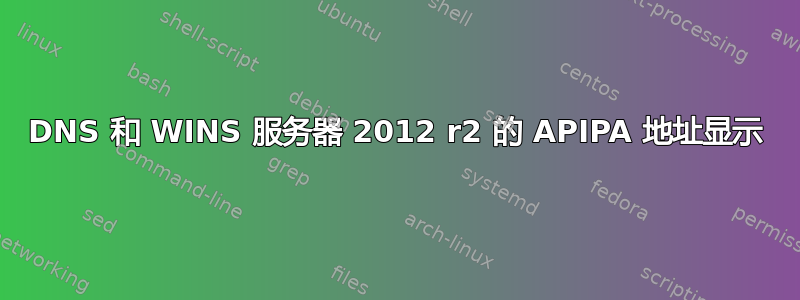 DNS 和 WINS 服务器 2012 r2 的 APIPA 地址显示