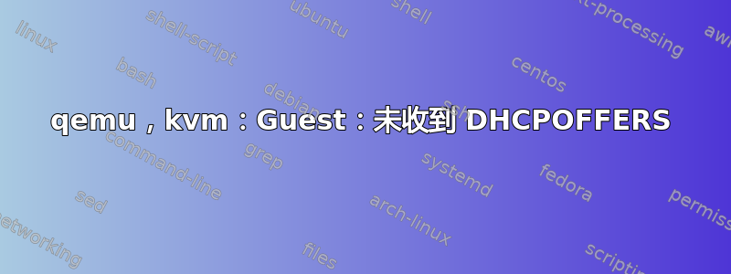 qemu，kvm：Guest：未收到 DHCPOFFERS