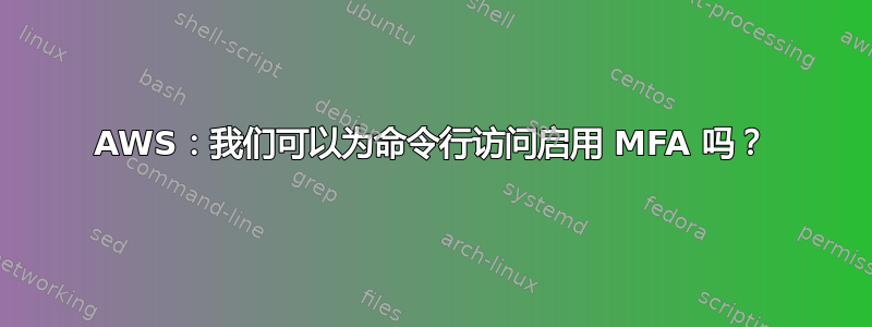 AWS：我们可以为命令行访问启用 MFA 吗？