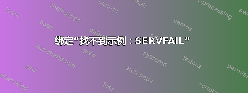 绑定“找不到示例：SERVFAIL”