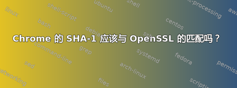 Chrome 的 SHA-1 应该与 OpenSSL 的匹配吗？