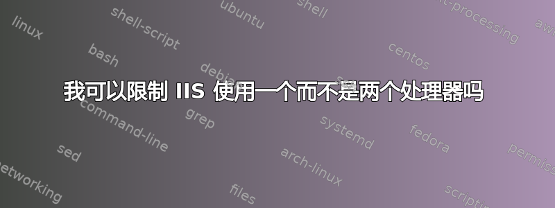 我可以限制 IIS 使用一个而不是两个处理器吗