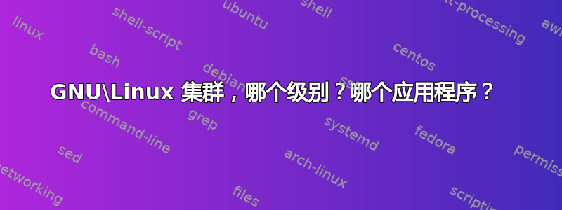 GNU\Linux 集群，哪个级别？哪个应用程序？ 