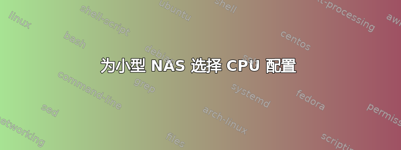 为小型 NAS 选择 CPU 配置