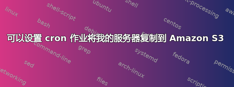 可以设置 cron 作业将我的服务器复制到 Amazon S3